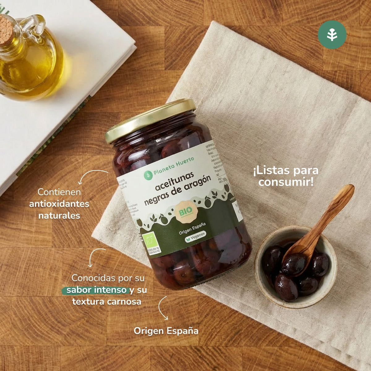 Aceitunas negras de Aragón Eco Planeta Huerto 390 g
