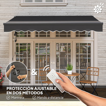 Outsunny Toldo Eléctrico Retráctil Y Manual Con Mando A Distancia 3x2_3
