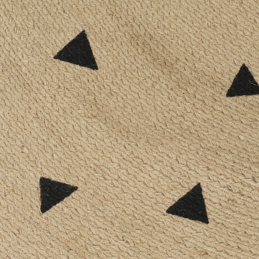Alfombra De Yute Tejida A Mano Estampado De Triángulos 150 Cm / Vetonek_2