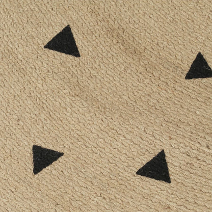 Alfombra De Yute Tejida A Mano Estampado De Triángulos 150 Cm / Vetonek_2
