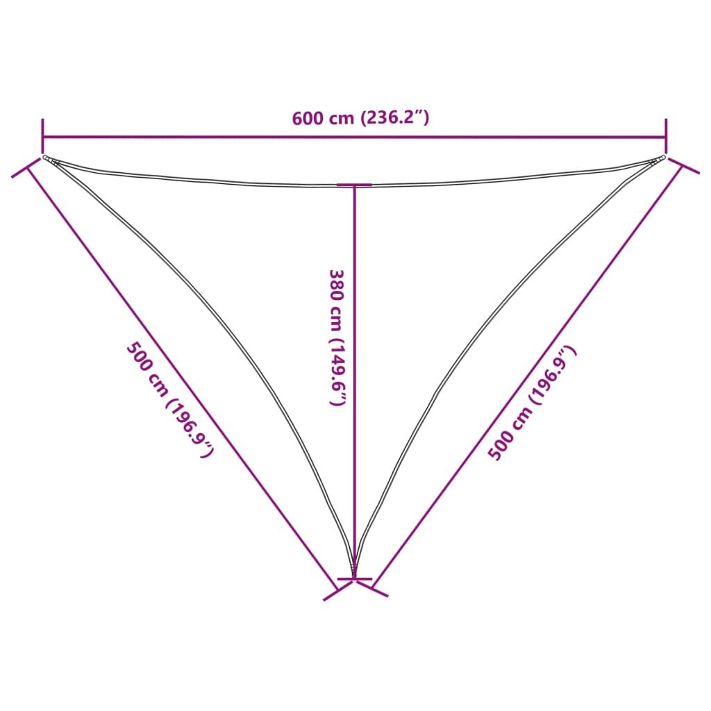 Vidaxl Toldo De Vela Triangular Tela Oxford Gris Antracita 5x5x6 M_2
