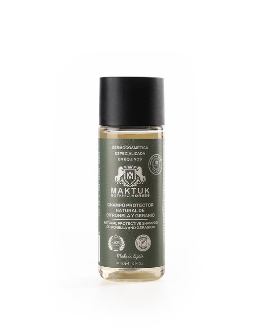 Champú Protector Natural De Citronela Y Geranio 30 Ml Maktuk Horses_0