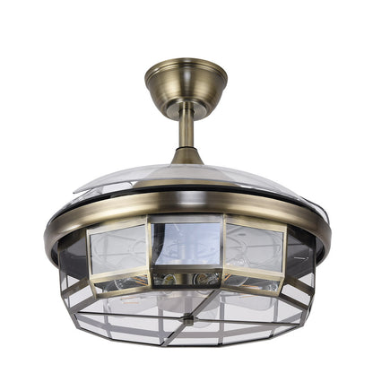 Ventilador Dc Tornado Cuero 5xe27 107d 3aspas Desplegables 6velocidades C/remoto Y Temporizador_1