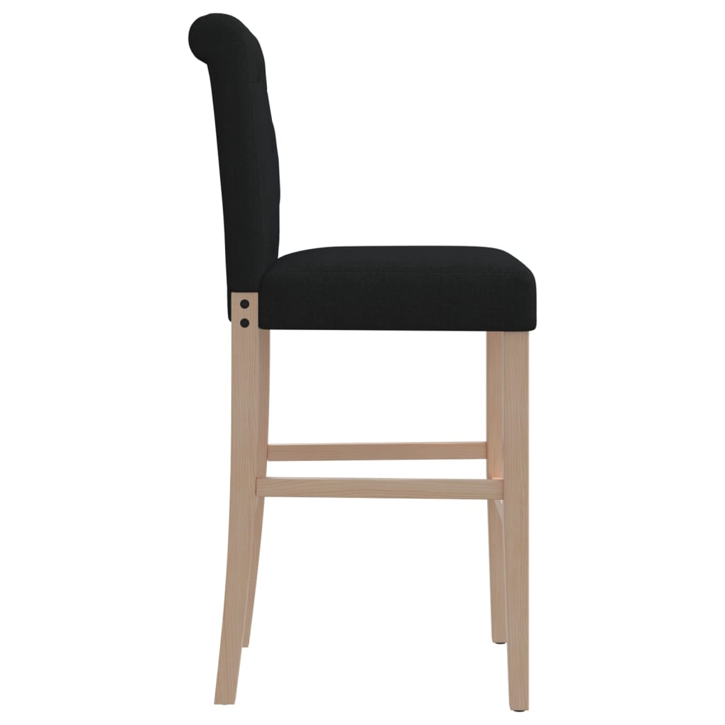Taburetes Altos 2 Uds Madera Maciza De Caucho Y Tela_4