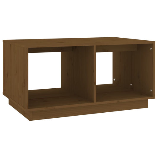 Mesa De Centro Madera Maciza De Pino Marrón Miel 80x50x40 Cm_0