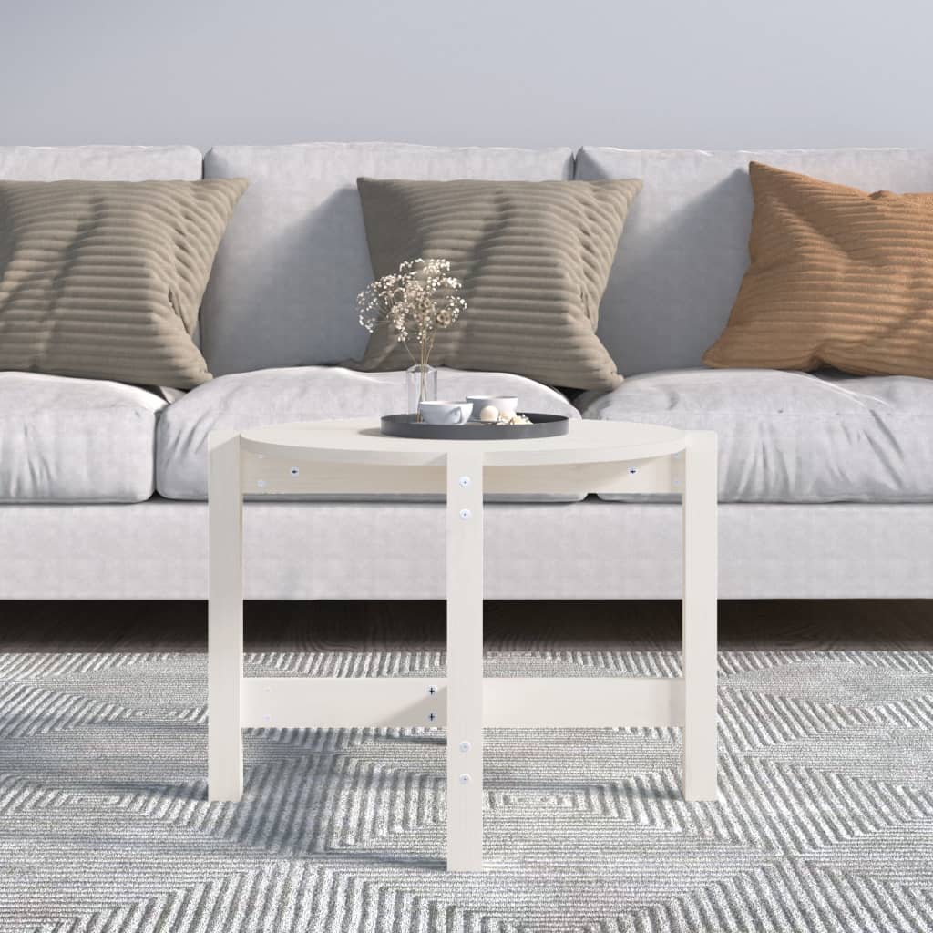 Mesa De Centro De Madera Maciza De Pino Blanco 62,5x45 Cm_1