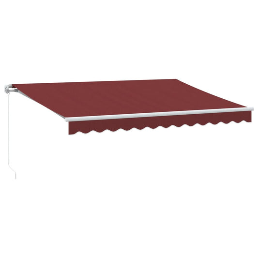 Toldo Retráctil Manual Con Luces Led Burdeos 350x250 Cm_0