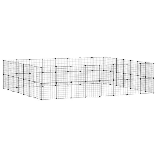 Vidaxl Jaula Para Mascotas De 60 Paneles Puerta Acero Negro 35x35 Cm_0
