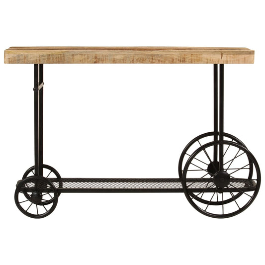 Mesa Consola Madera Maciza De Mango Y Hierro 112x36x76 Cm_0