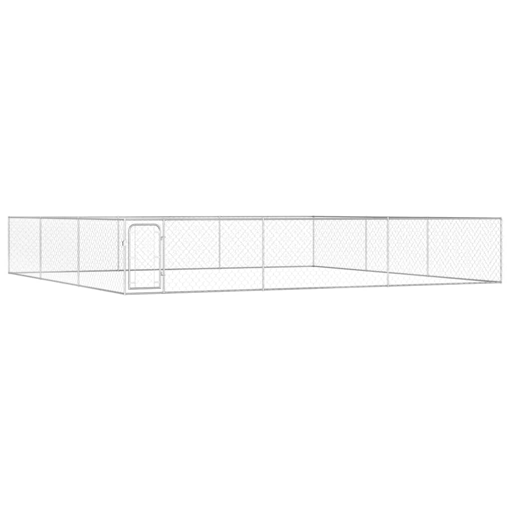 Vidaxl Perrera De Exterior De Acero Galvanizado 6x6x1 M_0