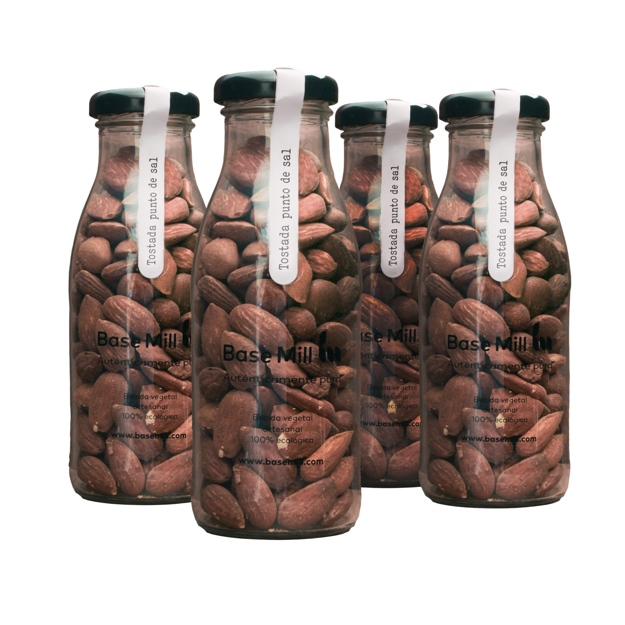 Pack Almendra Tostada Con Piel Y Sal Eco (4 Botellas 145g)._0