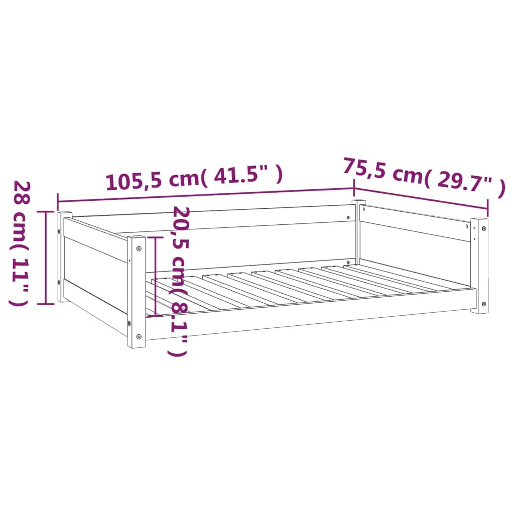 Vidaxl Cama Para Perros Madera Maciza De Pino 105,5x75,5x28 Cm_2