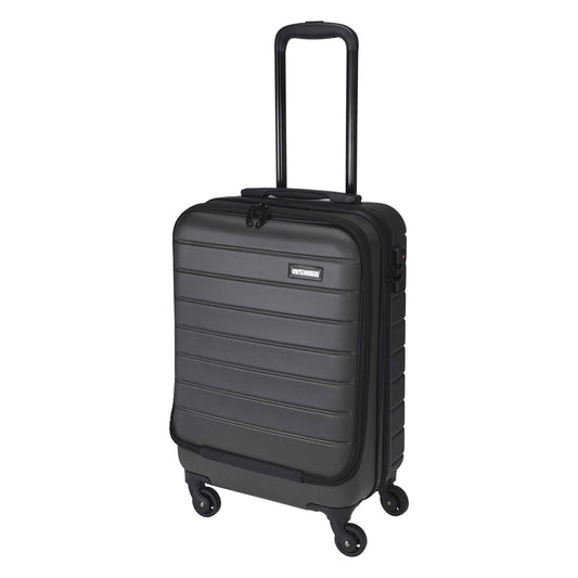 Well Home Maleta Trolley Abs De 20'' Con 4 Ruedas Color Gris Oscuro