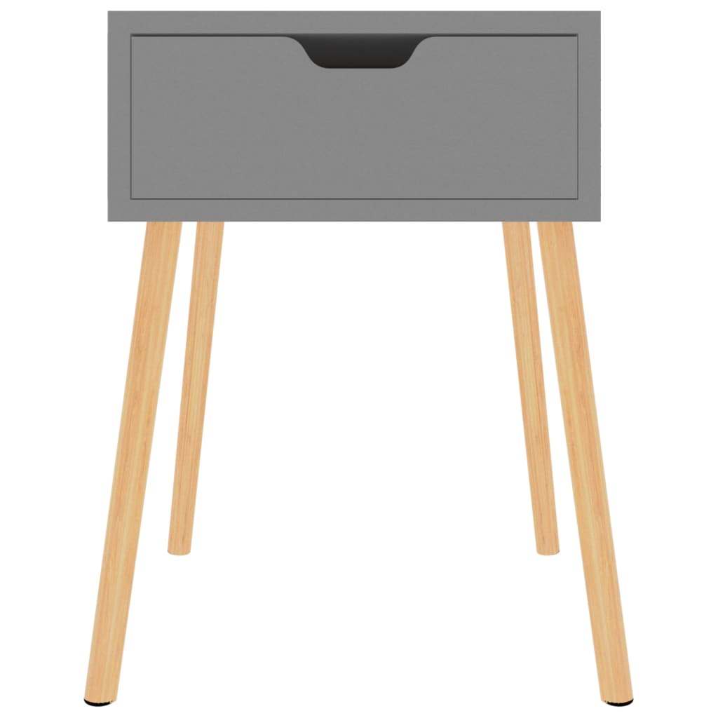 Mesita De Noche Madera De Ingeniería Gris 40x40x56 Cm_1