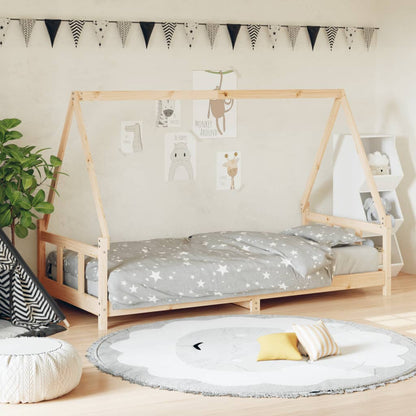 Vidaxl Estructura De Cama Para Niños Madera Maciza De Pino 90x200 Cm_1