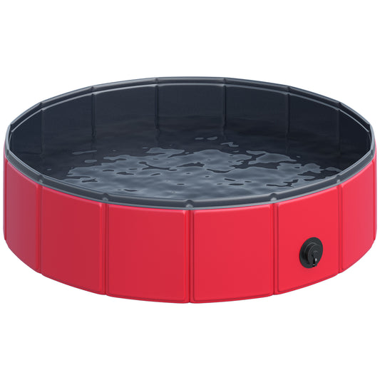 Pawhut Piscina Plegable Para Perros Gatos Bañera Portátil Antideslizante Ø80x20_0