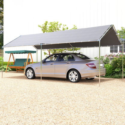 Outsunny Cochera Exterior 3x6m Con Toldo De Tela Pe Y Marco De Acero Galvanizado_1