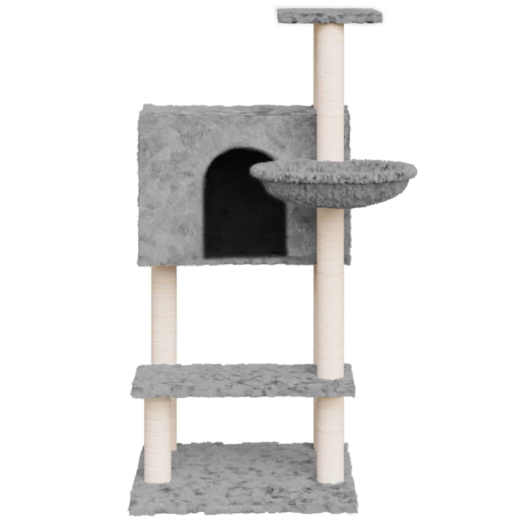 Rascador Para Gatos Con Postes De Sisal Gris Claro 108,5 Cm_3
