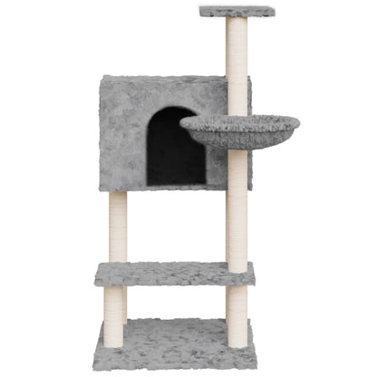 Rascador Para Gatos Con Postes De Sisal Gris Claro 108,5 Cm_3