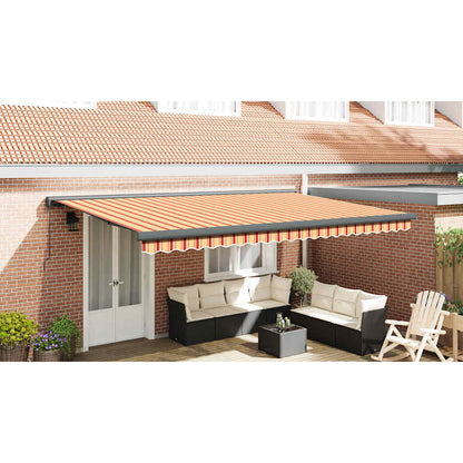 Toldo Retráctil Aluminio Y Tela Amarillo Y Blanco 4x3 M_3