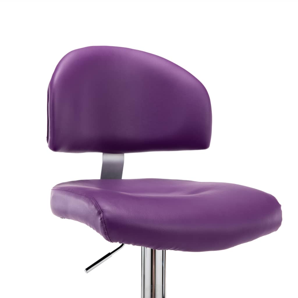 Taburete De Cocina De Cuero Sintético Morado_4