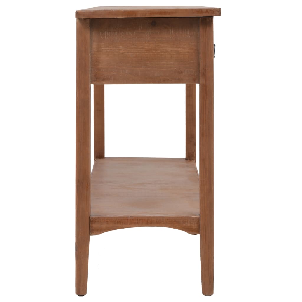 Mesa Consola De Madera De Abeto Maciza Marrón 126x40x77,5 Cm_1