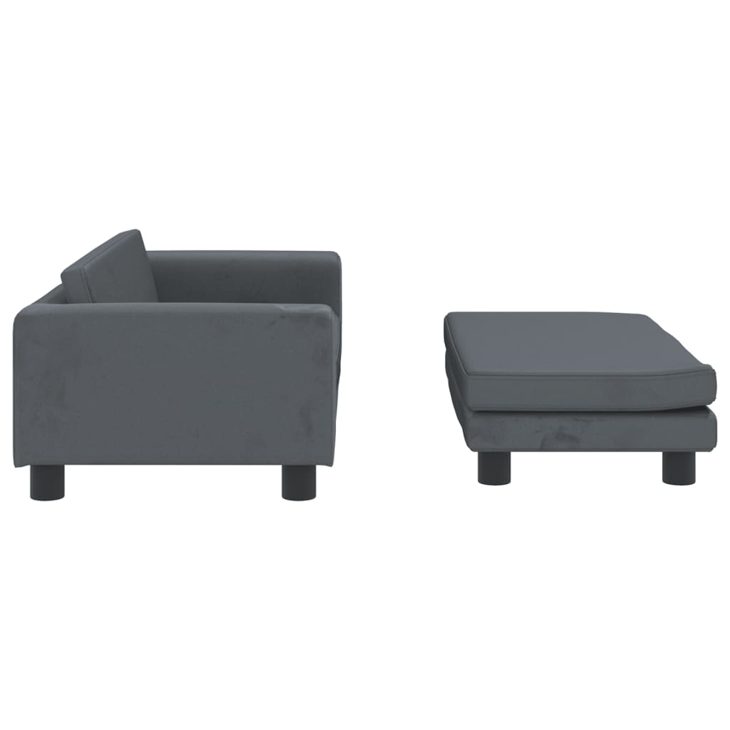Cama De Perros Con Extensión Terciopelo Gris Oscuro 100x50x30cm / Vetonek_4
