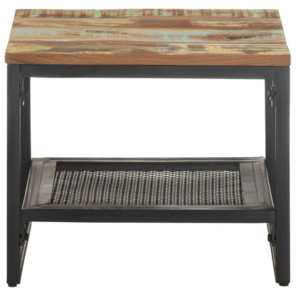 Mesa Auxiliar De Madera Maciza Reciclada 40x40x35 Cm_0
