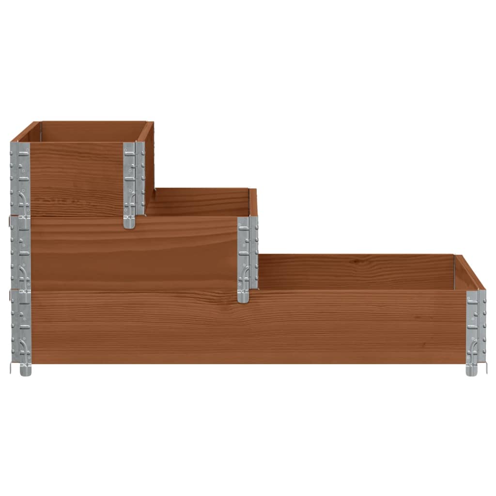 Arriate Elevado De 3 Niveles Madera Maciza Pino Marrón 120x80cm_2