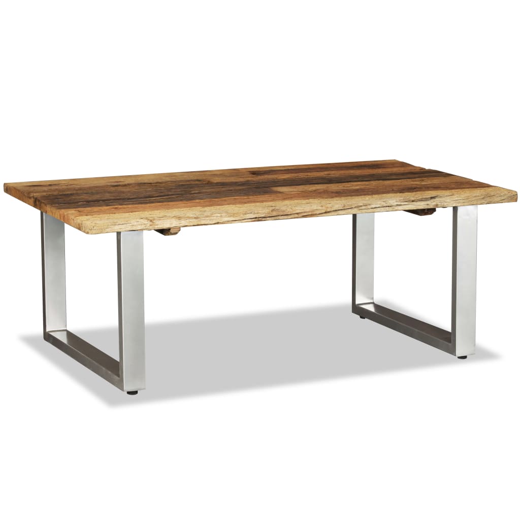 Mesa De Centro Madera Maciza Reciclada 100x60x38 Cm_2