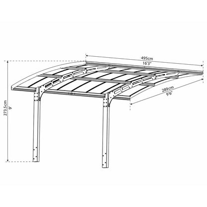 Cochera Carport Arizona Breeze aluminio 495x289 cm Canopia by Palram