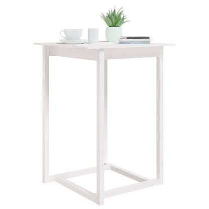Mesa Alta De Bar Madera Maciza De Pino Blanca 80x80x110 Cm_3