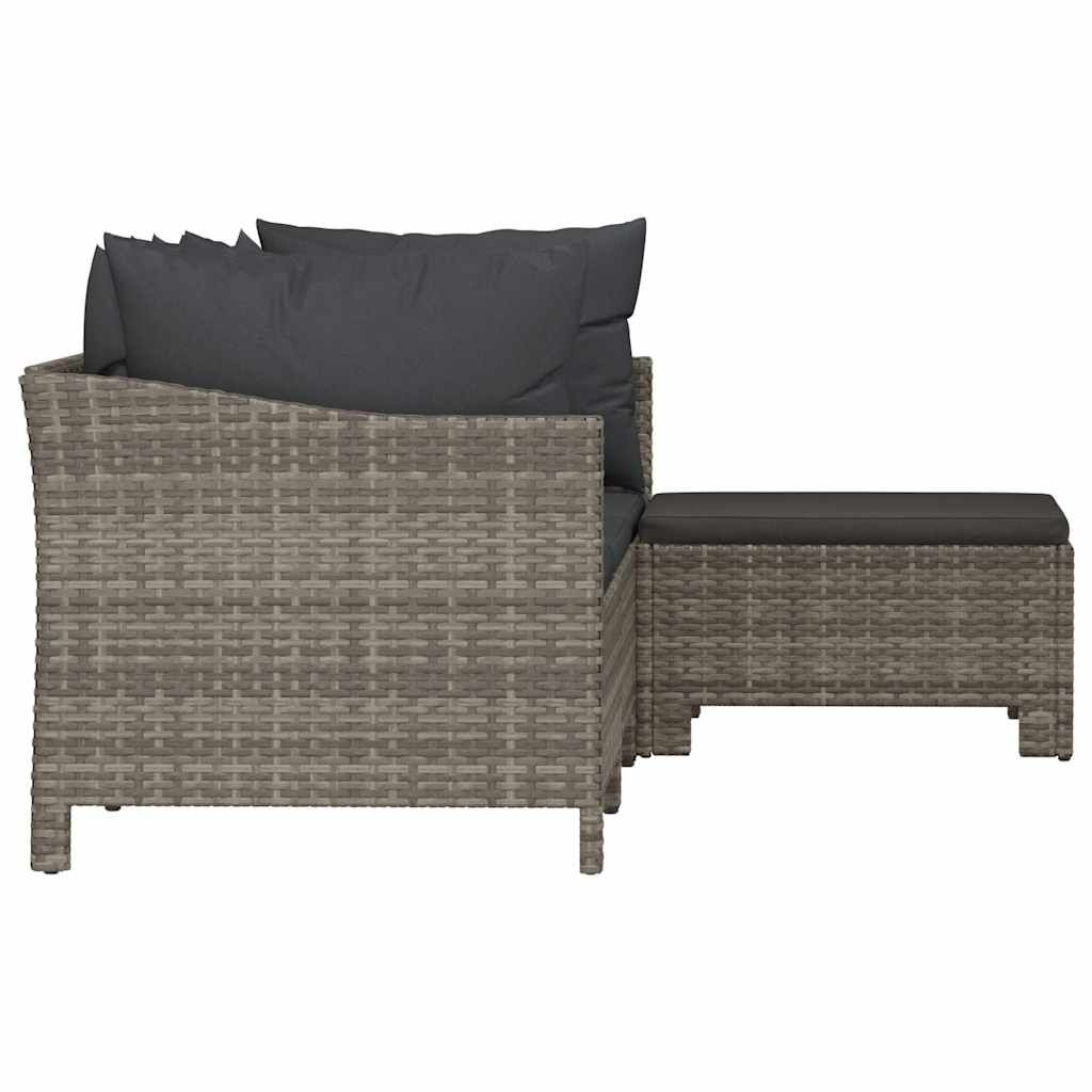 Vidaxl Set De Muebles De Jardín 4 Pzas Y Cojines Ratán Sintético Gris_4