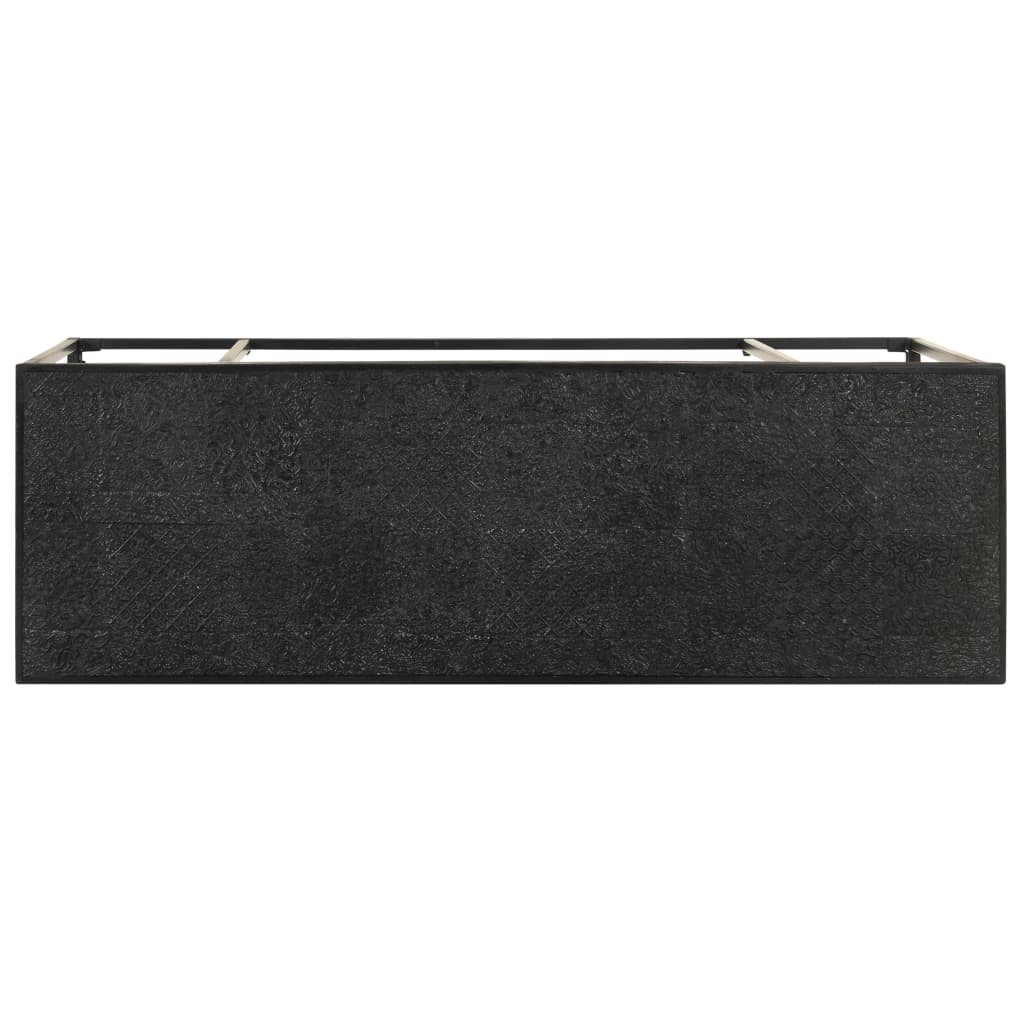 Mesa Consola Madera Maciza De Acacia Y Mango Negro 110x35x76 Cm_1