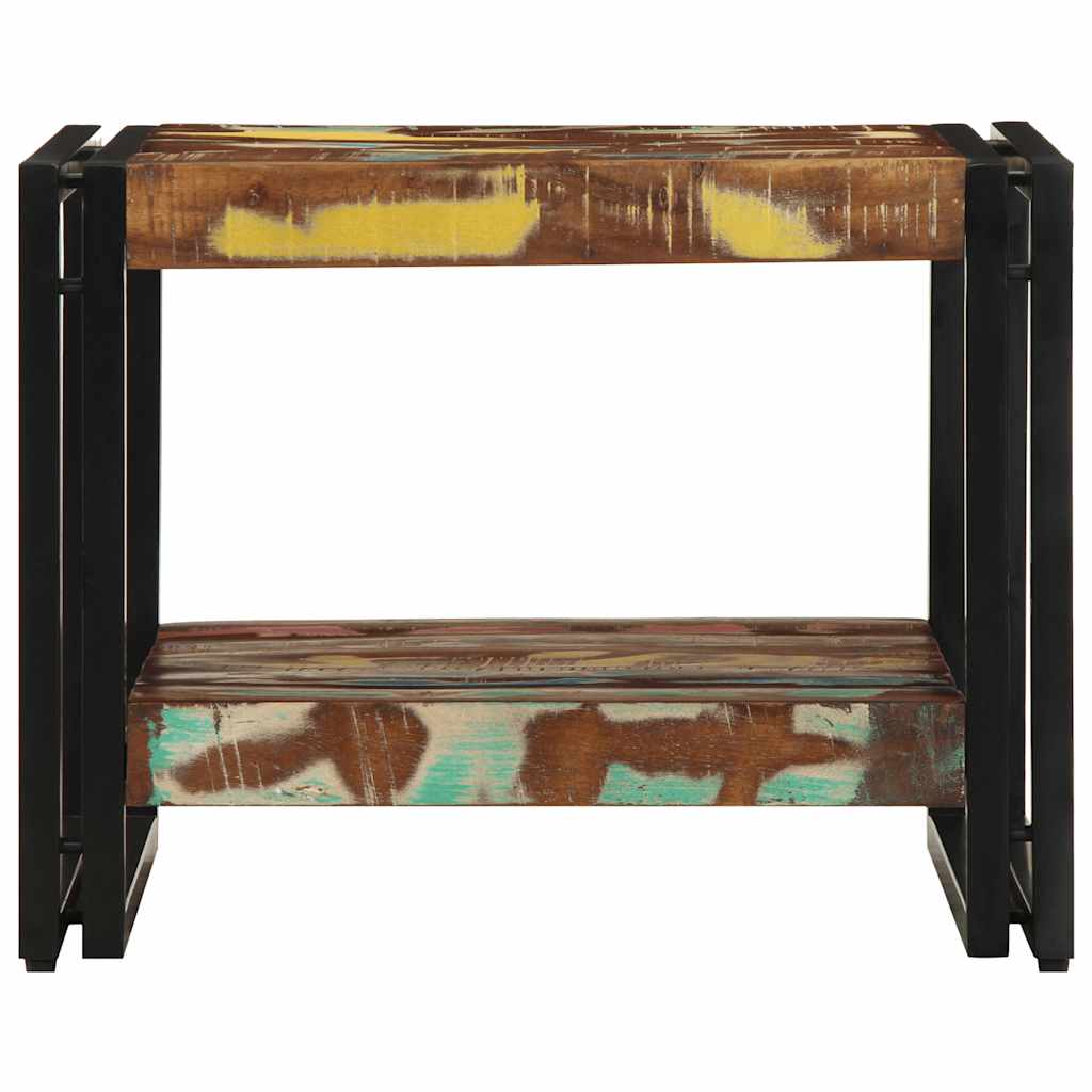 Mesa De Centro Multicolor 50x50x38 Cm Madera Maciza Reciclada_2