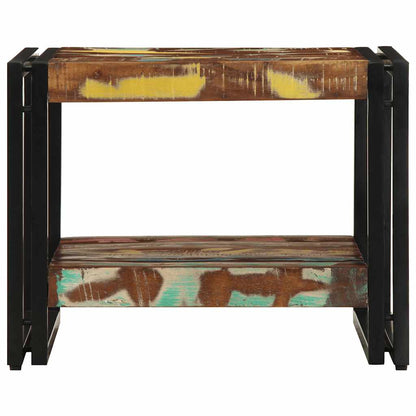Mesa De Centro Multicolor 50x50x38 Cm Madera Maciza Reciclada_2