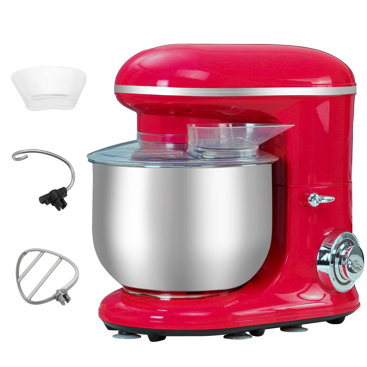Homcom Batidora Repostería 1200w 6 Velocidades Bol De Acero Inoxidable De 5,5 L_0
