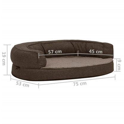 Vidaxl Colchón De Cama De Perro Ergonómico Aspecto Lino Marrón 75x53cm_2
