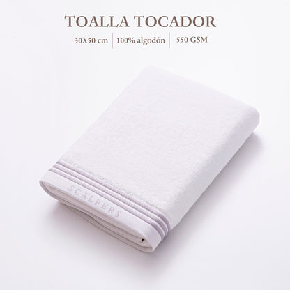 Toalla De Tocador 30x50cm En Algodón Blanco Con Rayas Scalpers Home_1