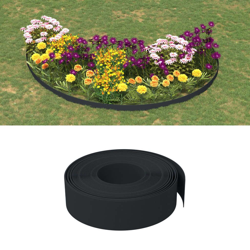 Vidaxl Borduras De Jardín 4 Uds Polietileno Negro 10 M 15 Cm_1