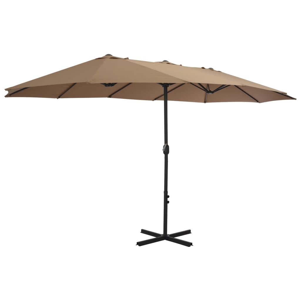 Vidaxl Sombrilla De Jardín Con Palo De Aluminio Taupe 460x270 Cm_1