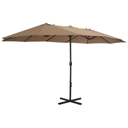 Vidaxl Sombrilla De Jardín Con Palo De Aluminio Taupe 460x270 Cm_1