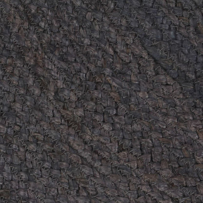 Alfombra De Yute Tejida A Mano Redonda Gris Oscuro 240 Cm / Vetonek_1