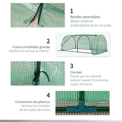 Outsunny Mini Invernadero 200x100x80 Cm Para Jardín Cultivo De Plantas Verde_4
