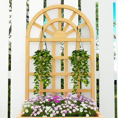 Outsunny Jardinera Con Enrejado De Madera Para Cultivos Verduras 60x30x120 Cm_3