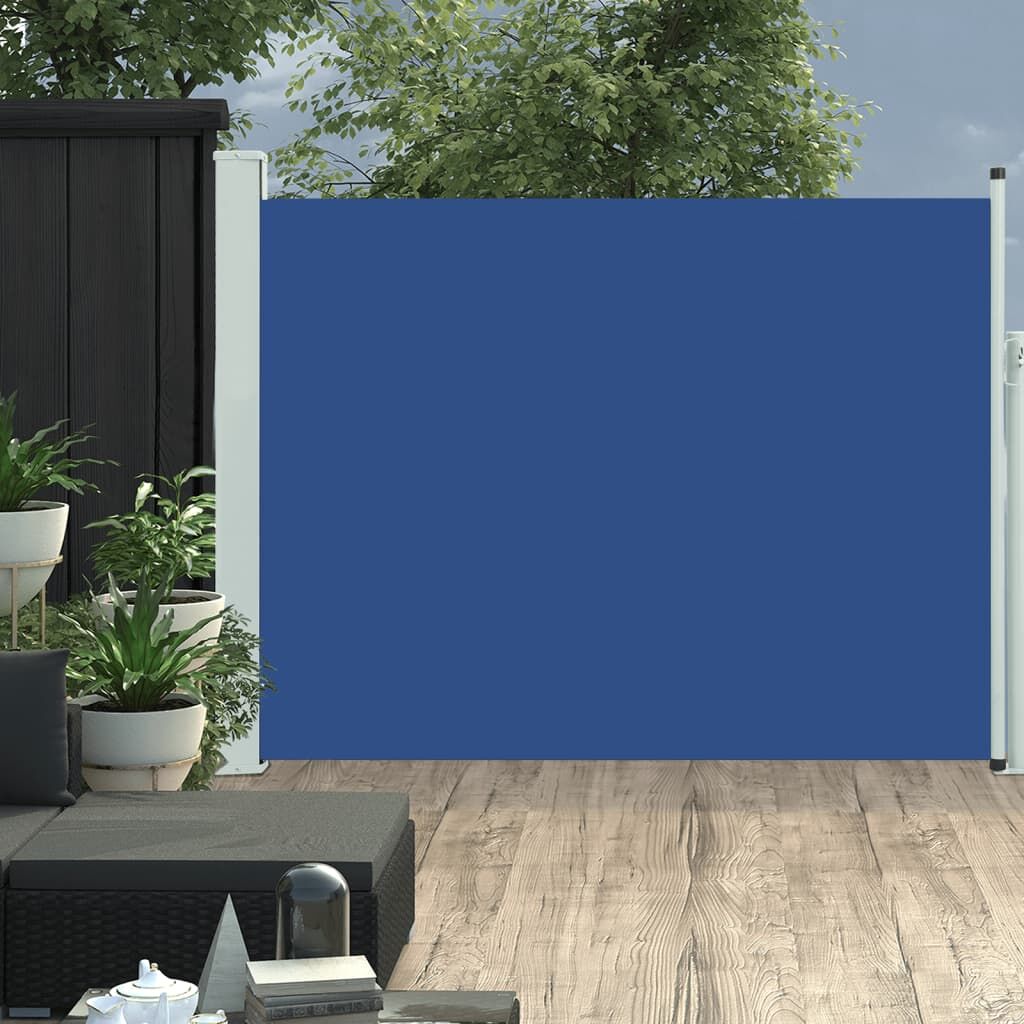 Vidaxl Toldo Lateral Retráctil Para Patio Azul 140x500 Cm_1
