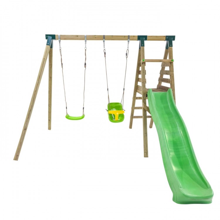 Parque Infantil Masgames Mauna Loa L (madera Cuadrada) 2 Asientos Planos + 1 Asiento Extra Bebe.