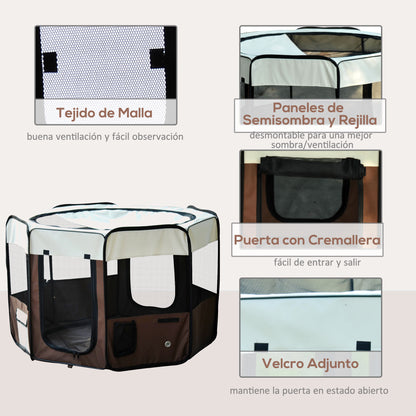 Pawhut Parque Para Mascotas Plegable 117x117x76cm Malla Transpirable_5