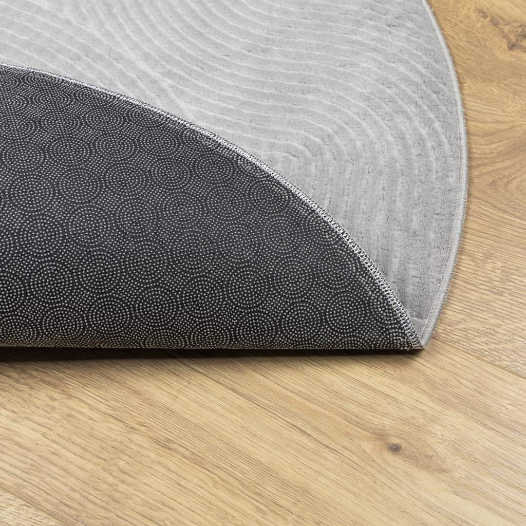 Vidaxl Alfombra De Pelo Corto Look Escandinavo Iza Gris Ø 80 Cm_4