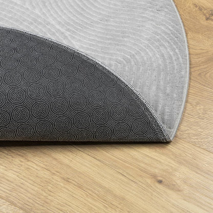 Vidaxl Alfombra De Pelo Corto Look Escandinavo Iza Gris Ø 80 Cm_4